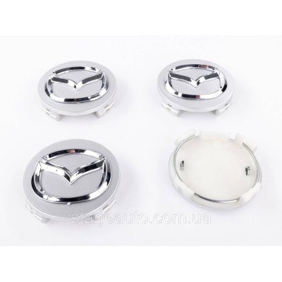 Ковпачки заглушки в литі диски MAZDA Мазда 57 мм Сріблясті G22C-37-190A