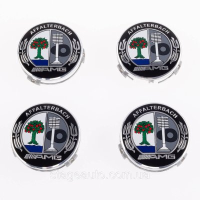 Колпачки заглушки на литые диски AMG Mercedes Benz Мерседес 75 мм Цветные AFFALTERB