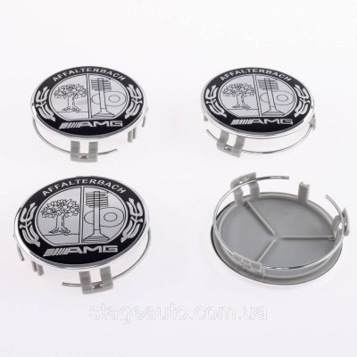 Колпачки заглушки на литые диски AMG Mercedes Benz Мерседес 75 мм Серебристые AFFALTERB