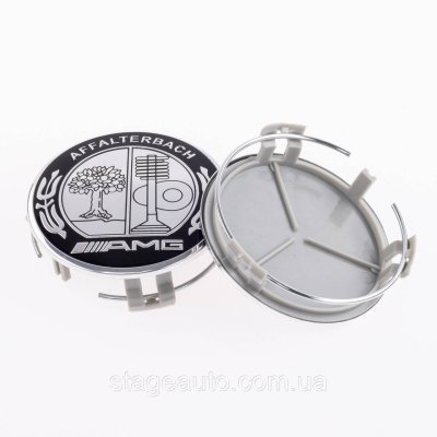 Колпачки заглушки на литые диски AMG Mercedes Benz Мерседес 75 мм Серебристые AFFALTERB