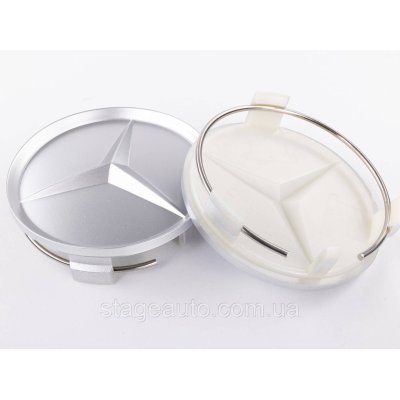 Caps plugs for alloy wheels Mercedes-Benz Mercedes 75 mm OLD Silver Matt