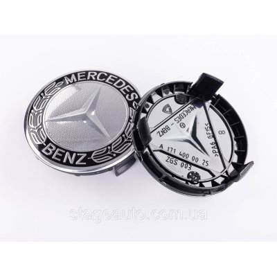 Mercedes Benz alloy wheels Mercedes 75 mm black , chrome A1714000025