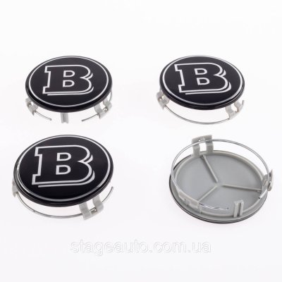 Колпачки заглушки на литые диски BRABUS Mercedes Benz Мерседес 75 мм БРАБУС Черные