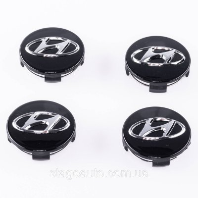 Ковпачки заглушки на литі диски HYUNDAI Хюндай 61 мм чорні