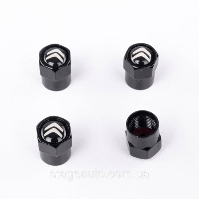 Захисні ковпачки на ніпеля золотники Citroen Сітроен  4 шт Чорні
