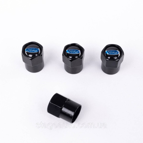 Protective caps for Ford valve stems 4 pcs Black