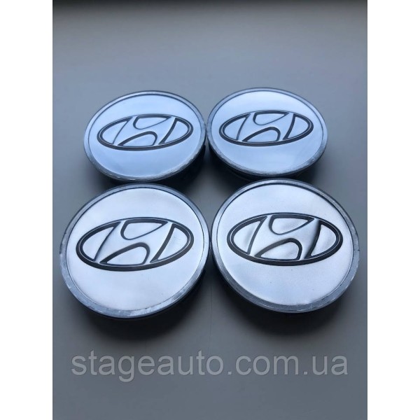 Колпачки заглушки в оригинальные литые диски HYUNDAI Хюндай, 60 мм Серебристые 52960-38300