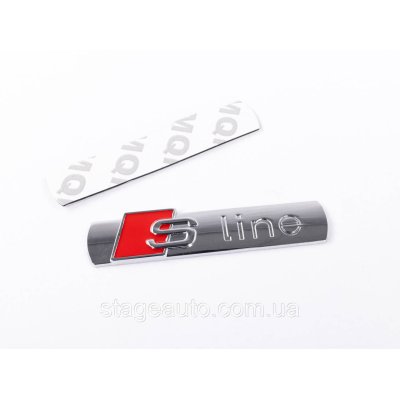 Емблема шильдик на крила, напис значок на крило Audi Ауді S line С лайн Хром