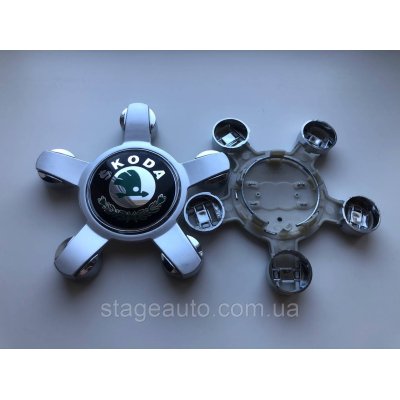 Ковпачки заглушки з логотипом Skoda для дисків від Audi, 8R0601165, 8R0 601 165