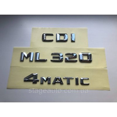 Шильдик Напис Багажника Mercedes Benz ML320 CDI 4matic, W163, W164, W166, ML320, CDI, 4matic, ML320 CDI 4matic