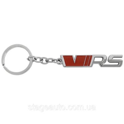 Брелок VRS для автомобільних ключів Skoda Шкода хром червоний металічний