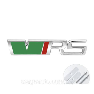 Емблема VRS на решітку радіатора Skoda хром + зелений