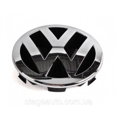 Передня емблема Volkswagen Фольцваген 135 мм VW PASSAT B5+ 2001-05  CADDY 2004-10 - Хром 3B0853601C