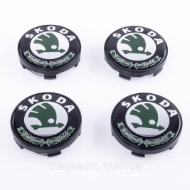 Колпачки заглушки на литые диски Skoda Шкода 60 мм Черные