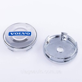 Колпачки заглушки на литые диски Volvo Вольво 60 мм Серый Хром