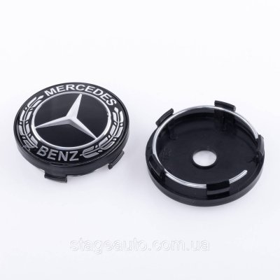 Колпачки заглушки на литые диски Mercedes Benz Мерседес 60 мм черные