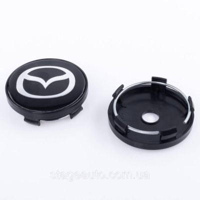Ковпачки заглушки на литі диски Mazda Мазда 60 мм Чорні