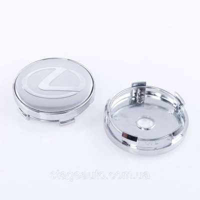 Ковпачки заглушки на литі диски Lexus Лексус 60 мм Сірі Хром