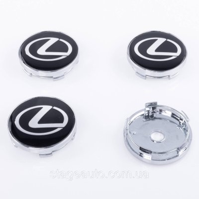 Ковпачки заглушки на литі диски Lexus Лексус 60 мм Чорні