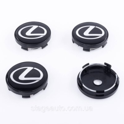 Ковпачки заглушки на литі диски Lexus Лексус 60 мм Чорні