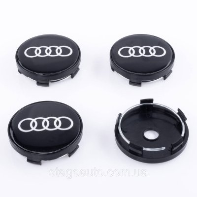 Ковпачки заглушки на литі диски Audi Ауді 60 мм чорні