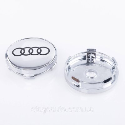 Ковпачки заглушки на литі диски Audi Ауді 60 мм хром