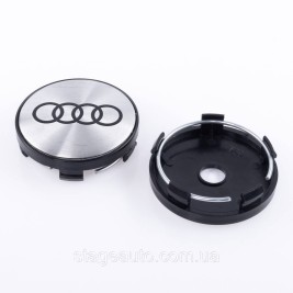 Колпачки заглушки на литые диски Audi Ауди 60 мм Серый + Черный