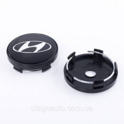 Ковпачки заглушки на литі диски Hyundai Хюндай 60 мм Чорні