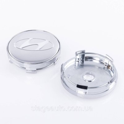 Ковпачки заглушки на литі диски Hyundai Хюндай 60 мм Сірі Хром