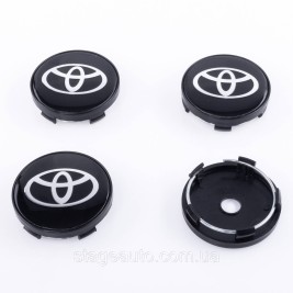 Колпачки заглушки на литые диски Toyota Тойота 60 мм Черные