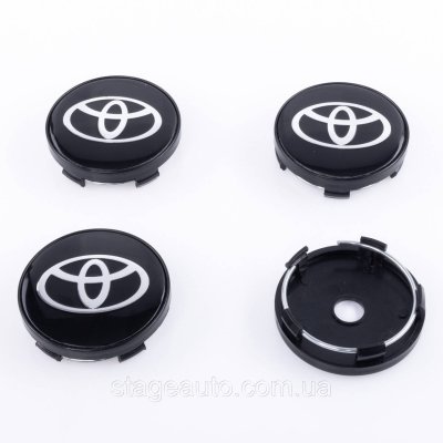 Ковпачки заглушки на литі диски Toyota Тойота 60 мм Чорні