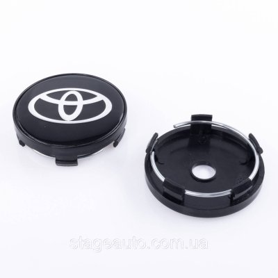 Ковпачки заглушки на литі диски Toyota Тойота 60 мм Чорні