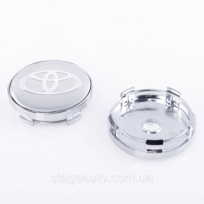 Ковпачки заглушки на литі диски Toyota Тойота 60 мм Сірі Хром