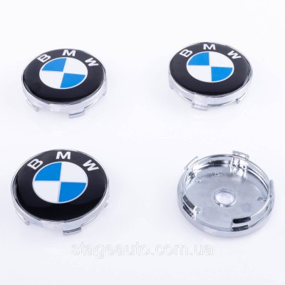Ковпачки заглушки на литі диски BMW БМВ 60 мм біло сині
