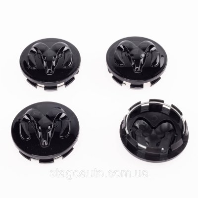 Ковпачки заглушки на литі диски Dodge 63 мм, 1LB72TRMAA Додж чорний глянець бик