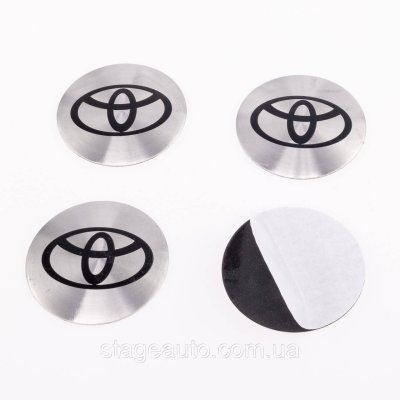 Наклейки на ковпачки заглушки в диски Toyota Тойота 56 мм Сірі 4 шт