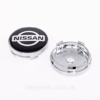 Ковпачки заглушки на литі диски Nissan Ніссан 60 мм Чорні