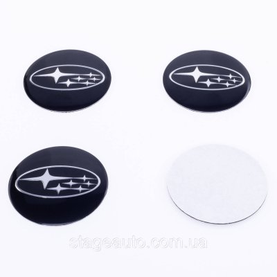 Наклейки на ковпачки заглушки в диски Subaru Субару 56 мм Чорні 4 шт