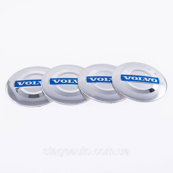 Наклейки на колпачки заглушки в диски Volvo Вольво 56 мм Серые 4 шт