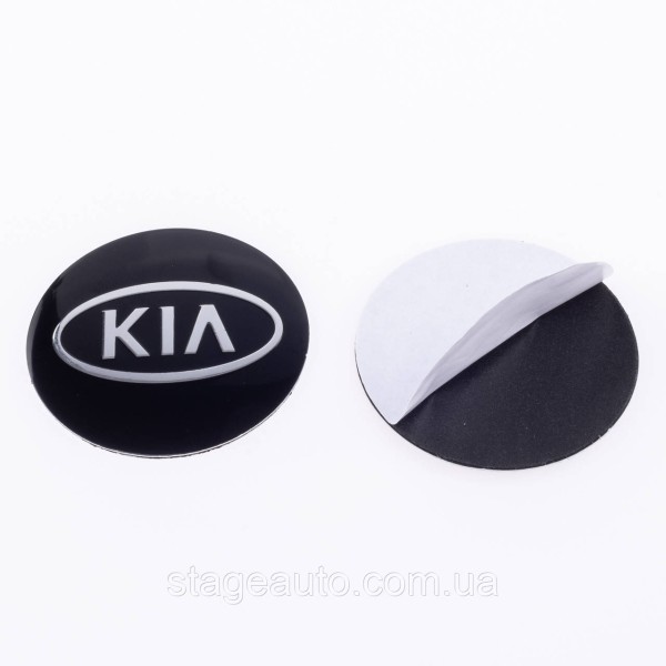 Наклейки на колпачки заглушки в диски KIA КИЯ 56 мм Черные 4 шт