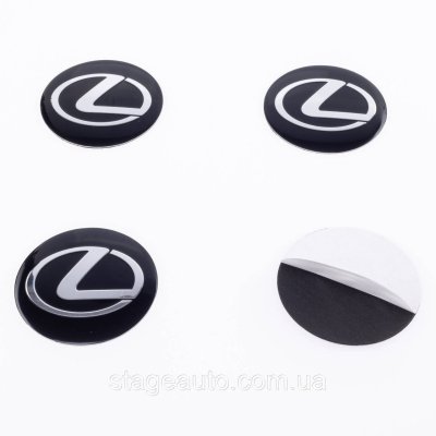Наклейки на ковпачки заглушки в диски Lexus Лексус 56 мм Чорні 4 шт
