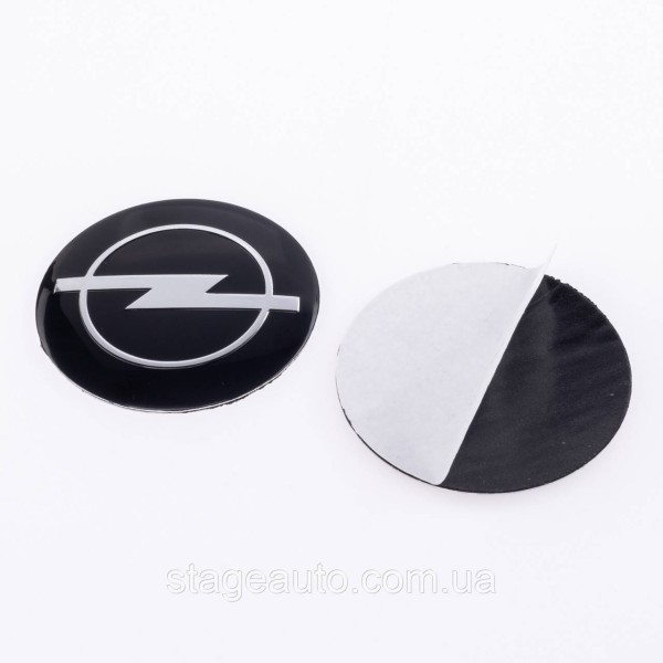 Наклейки на колпачки заглушки в диски Opel Опель 56 мм Черные 4 шт