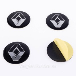 Наклейки на колпачки заглушки в диски Renault Рено 56 мм Черные 4 шт