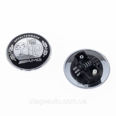 Емблема в капот Mercedes Benz AMG, значок на капот Мерседес АМГ 57 мм
