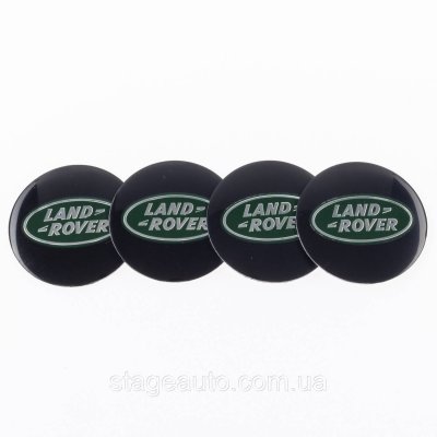 Наклейки на ковпачки заглушки в диски Land Rover Ленд Ровер 56 мм Чорні 4 шт