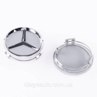 Caps plugs for Mercedes-Benz disks Mercedes 60 mm Chrome silver