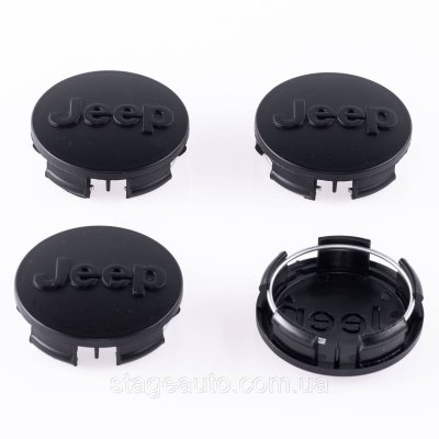 Ковпачки заглушки в литі диски Jeep Джип 63 мм чорні матові комплект