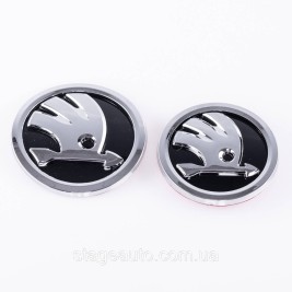 Emblems badges on the hood , trunk Skoda Skoda 79 mm . Set (set of 2 pcs )
