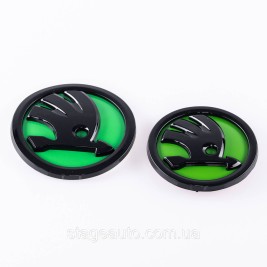 Emblems badges on the hood , trunk Skoda Skoda 79 mm . Set (set of 2 pcs )