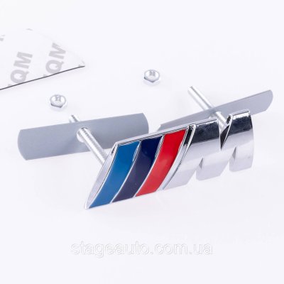 Металева емблема на решітку радіатора M Power BMW БМВ Хром  8.3 x 3.2 cm